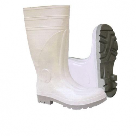 BOTA PVC BRANCO COM B/AÇO